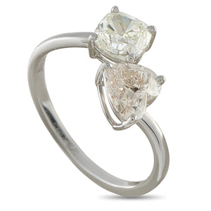Platinum 2.05ct Diamond Toi et Moi Ring