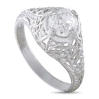 Antique Platinum 0.93ct Diamond Ring