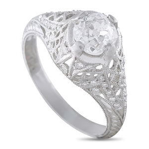 Antique Platinum 0.93ct Diamond Ring