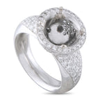 Platinum diamond halo mounting ring with round center setting