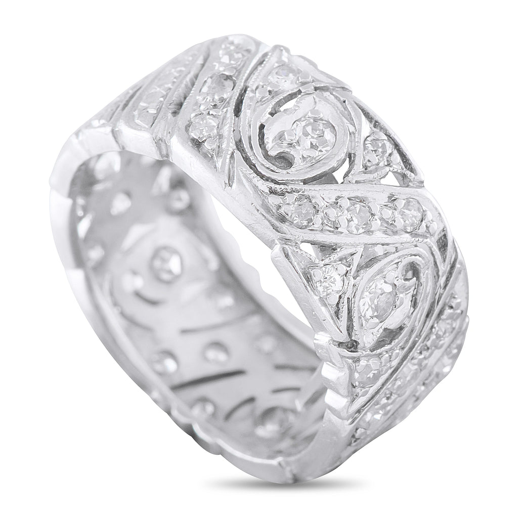 Platinum 0.50ct Diamond Filigree Band