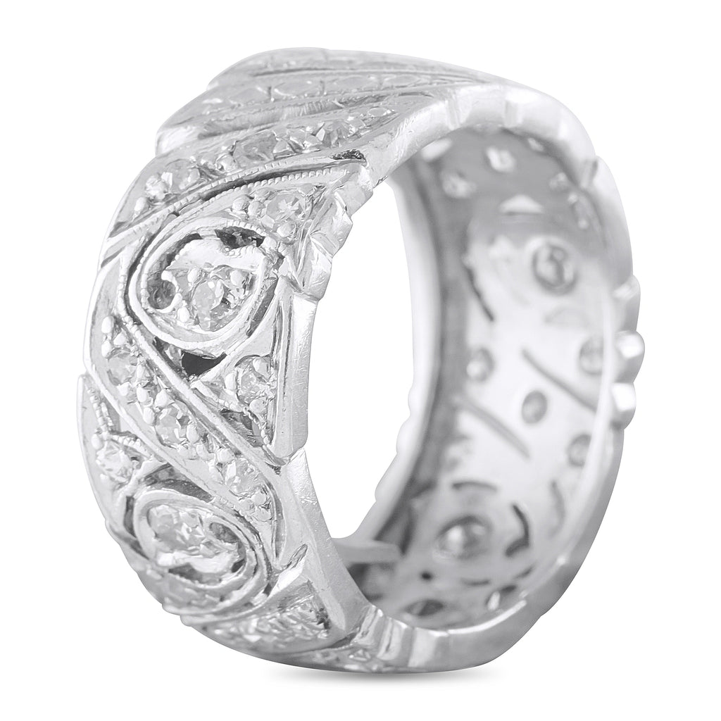 Platinum 0.50ct Diamond Filigree Band
