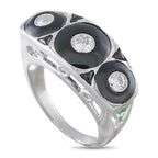 Antique Platinum 0.45ct Diamond and Onyx Ring
