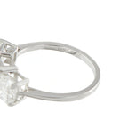 Platinum diamond ring, view of inside band engraving