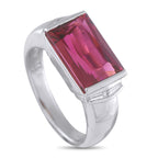 Exclusive Platinum 0.27ct Diamond and Rubellite Ring MF11-101625 – A sleek, sophisticated sense of style sets this luxury rin