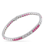 Platinum 1.45ct Diamond and Ruby Tennis Bracelet