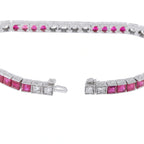 Platinum 1.45ct Diamond and Ruby Tennis Bracelet