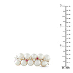 Platinum 0.75ct Diamond, Ruby, and Pearl Brooch