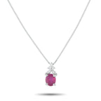 Exclusive Platinum 0.14ct Diamond and Ruby Pendant Necklace MF31-082025 – This necklace is poised to add a subtle touch of lu