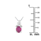 Exclusive Platinum 0.14ct Diamond and Ruby Pendant Necklace