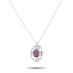 Exclusive Platinum 0.66ct Diamond and Ruby Pendant Necklace MF32-082025 – This classically elegant necklace is simply unforge