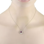 Exclusive Platinum 0.66ct Diamond and Ruby Pendant Necklace