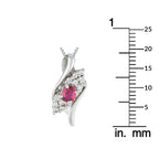 Exclusive Platinum 0.18ct Diamond and Ruby Pendant Necklace