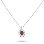 Exclusive Platinum 1.31ct Diamond and Ruby Pendant Necklace MF47-101525 – This luxury necklace is understated enough for ever