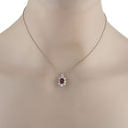 Exclusive Platinum 1.31ct Diamond and Ruby Pendant Necklace