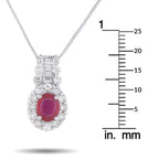 Exclusive Platinum 0.50ct Diamond and Ruby Pendant Necklace