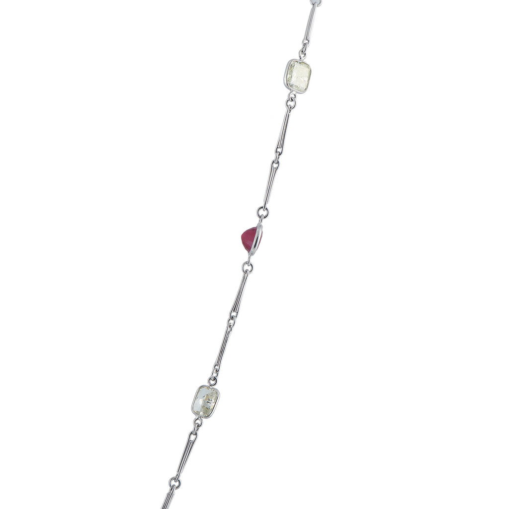 Platinum 7.25ct Diamond and Ruby Necklace