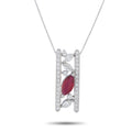 Platinum 1.12ct Diamond and Ruby Necklace