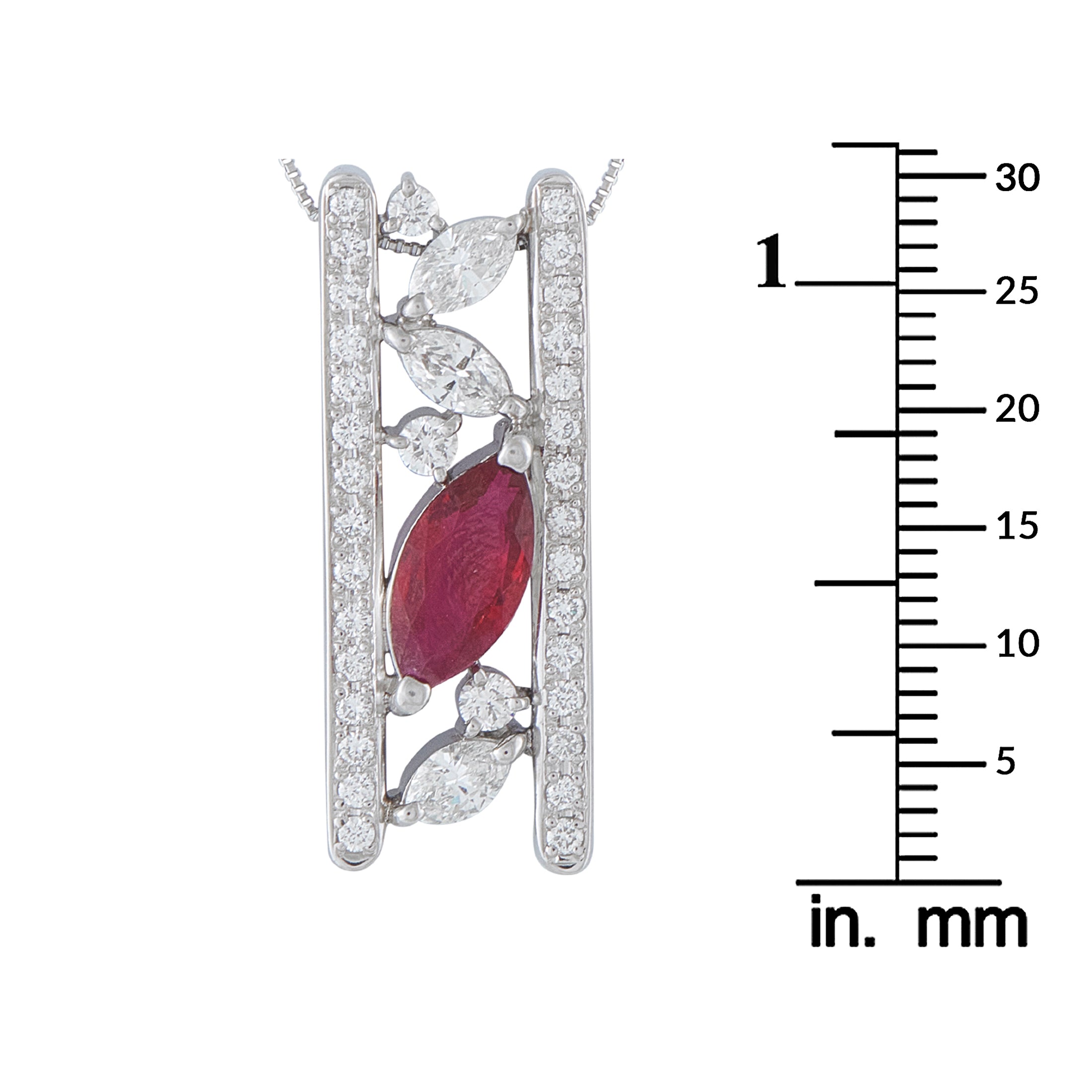 Platinum 1.12ct Diamond and Ruby Necklace