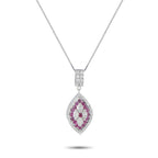 Platinum 0.75ct Diamond and Ruby Pendant