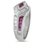 Exclusive Platinum 1.40ct Diamond and Ruby Ring