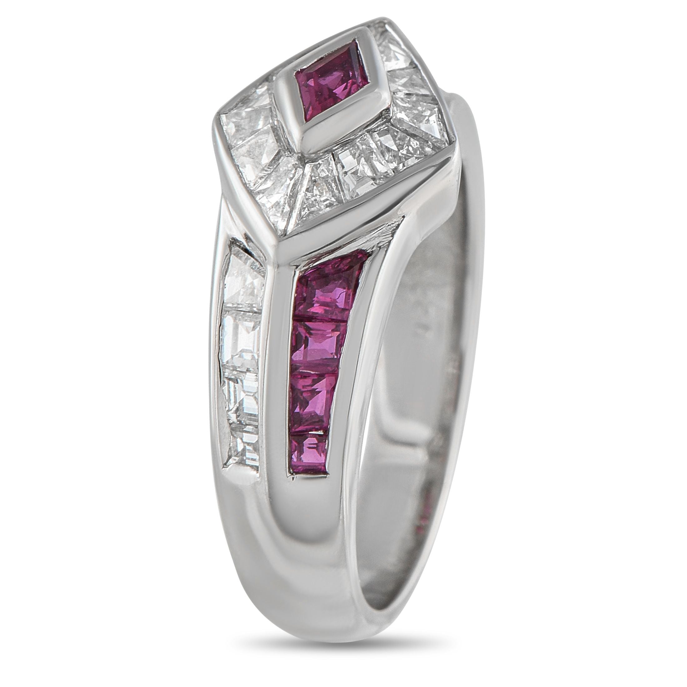 Exclusive Platinum 1.40ct Diamond and Ruby Ring