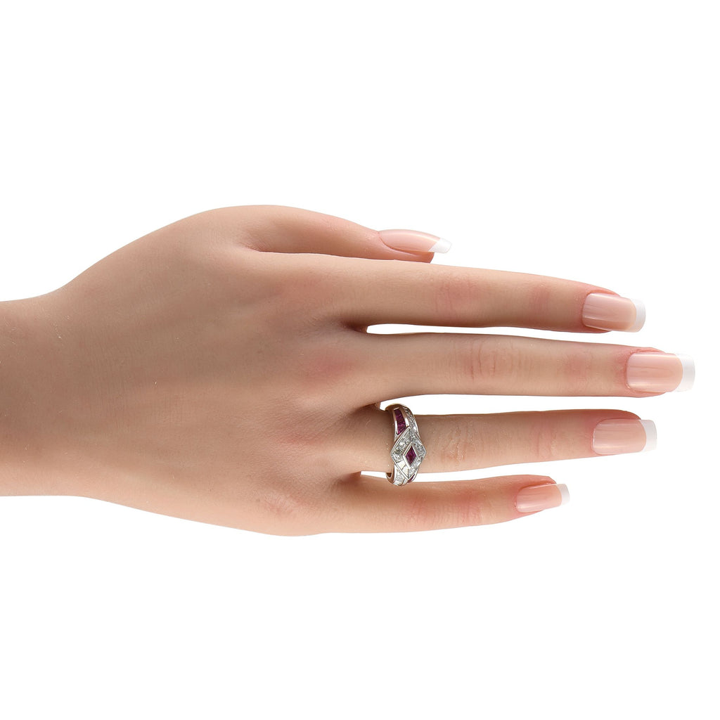 Exclusive Platinum 1.40ct Diamond and Ruby Ring