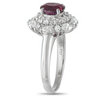 Exclusive Platinum 1.14ct Diamond and Ruby Ring