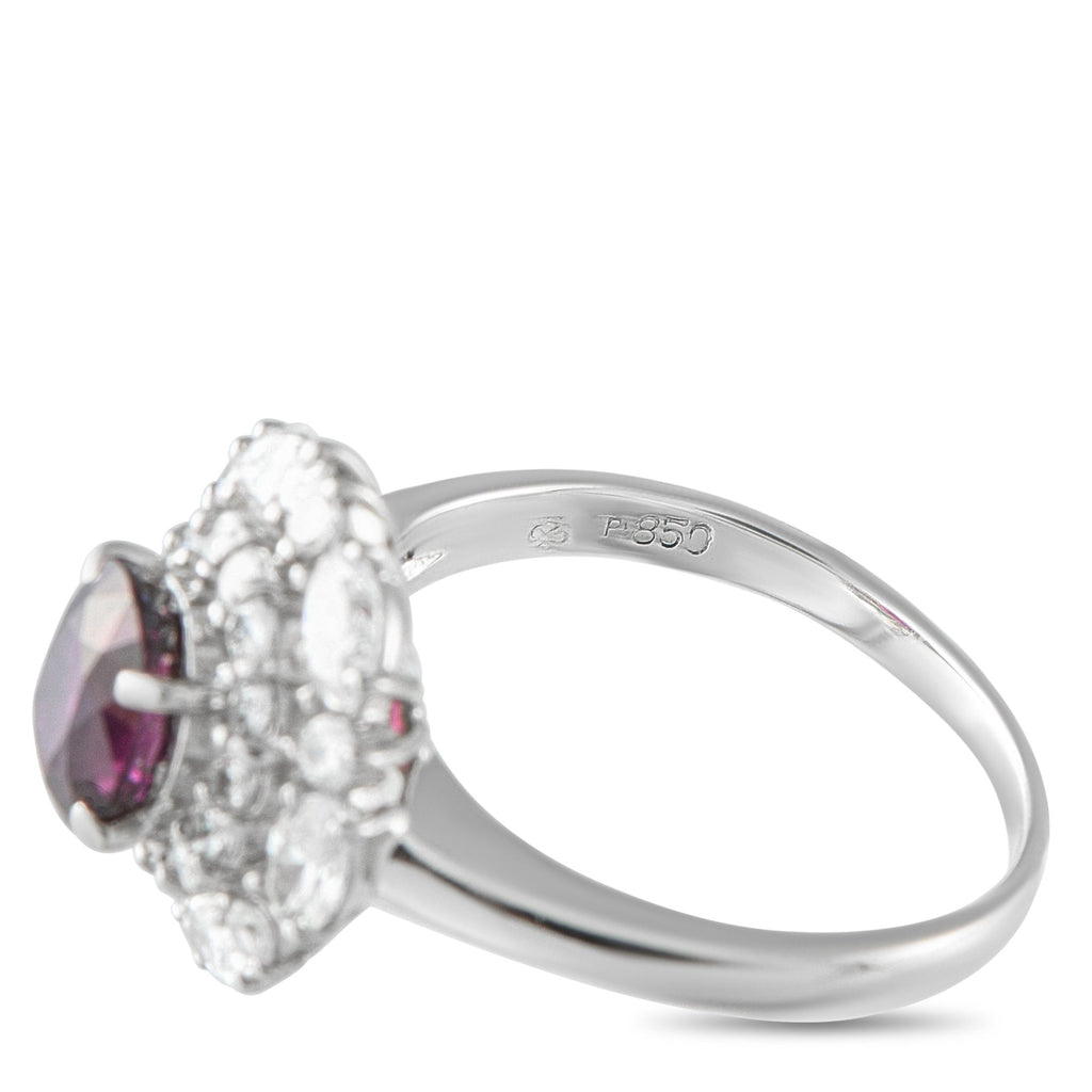 Exclusive Platinum 1.14ct Diamond and Ruby Ring