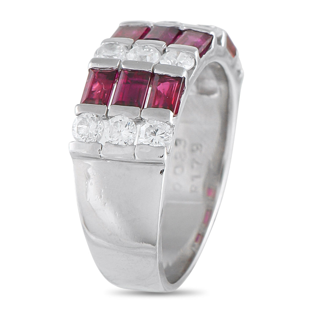 Exclusive Platinum 0.83ct Diamond and Ruby Ring
