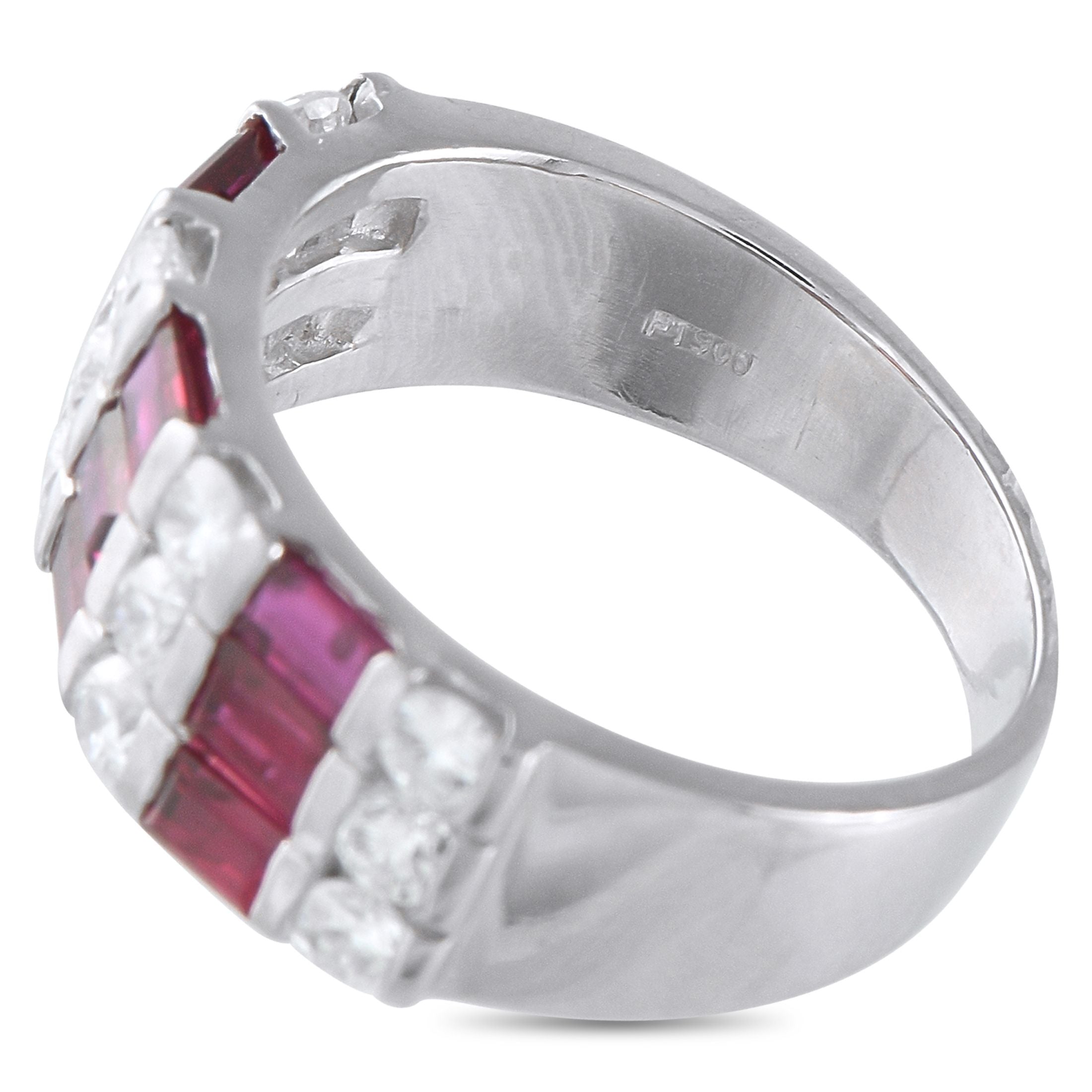 Exclusive Platinum 0.83ct Diamond and Ruby Ring