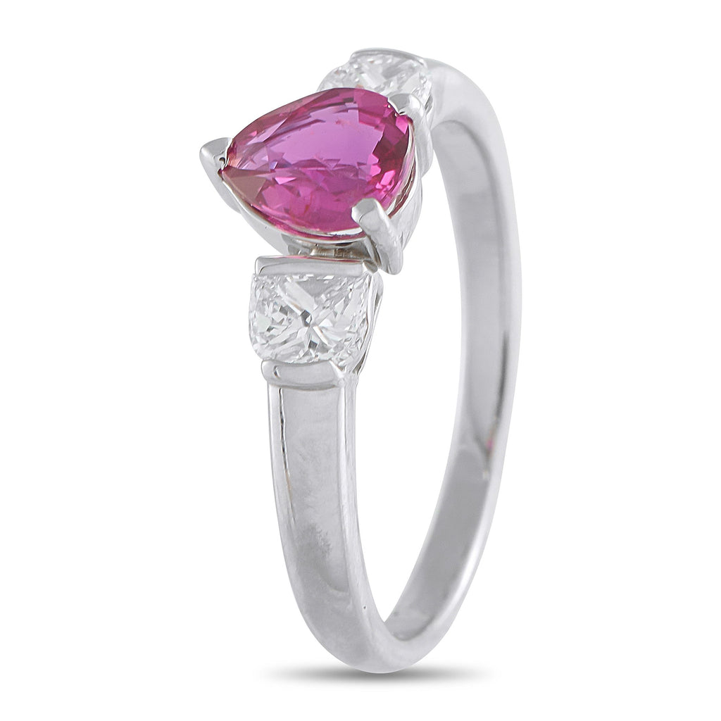 Exclusive Platinum 0.20ct Diamond and Ruby Ring