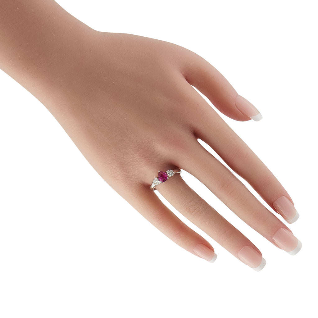 Exclusive Platinum 0.20ct Diamond and Ruby Ring