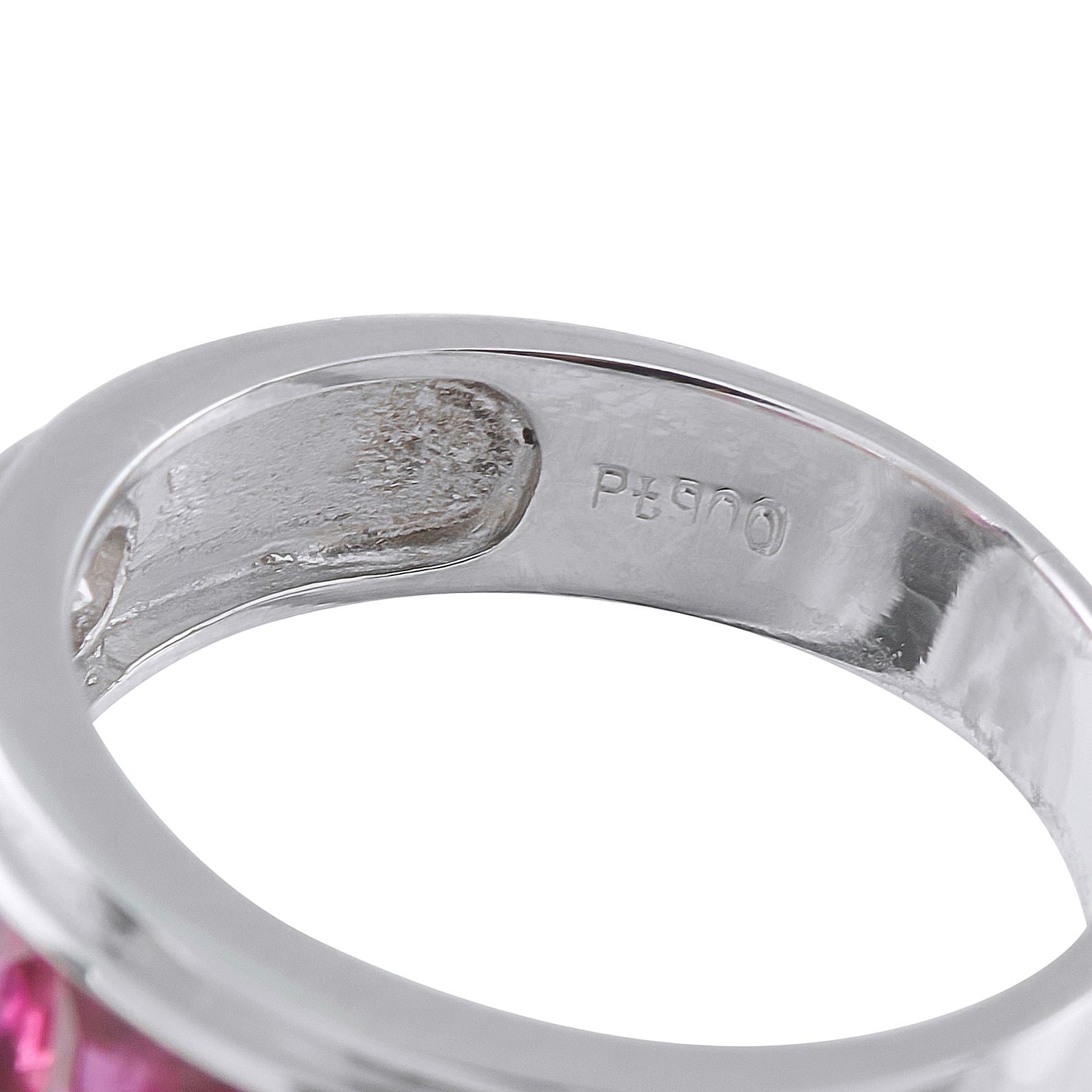 Platinum 0.23ct Diamond and Ruby Ring