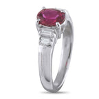 Exclusive Platinum 0.20ct Diamond and Ruby Ring