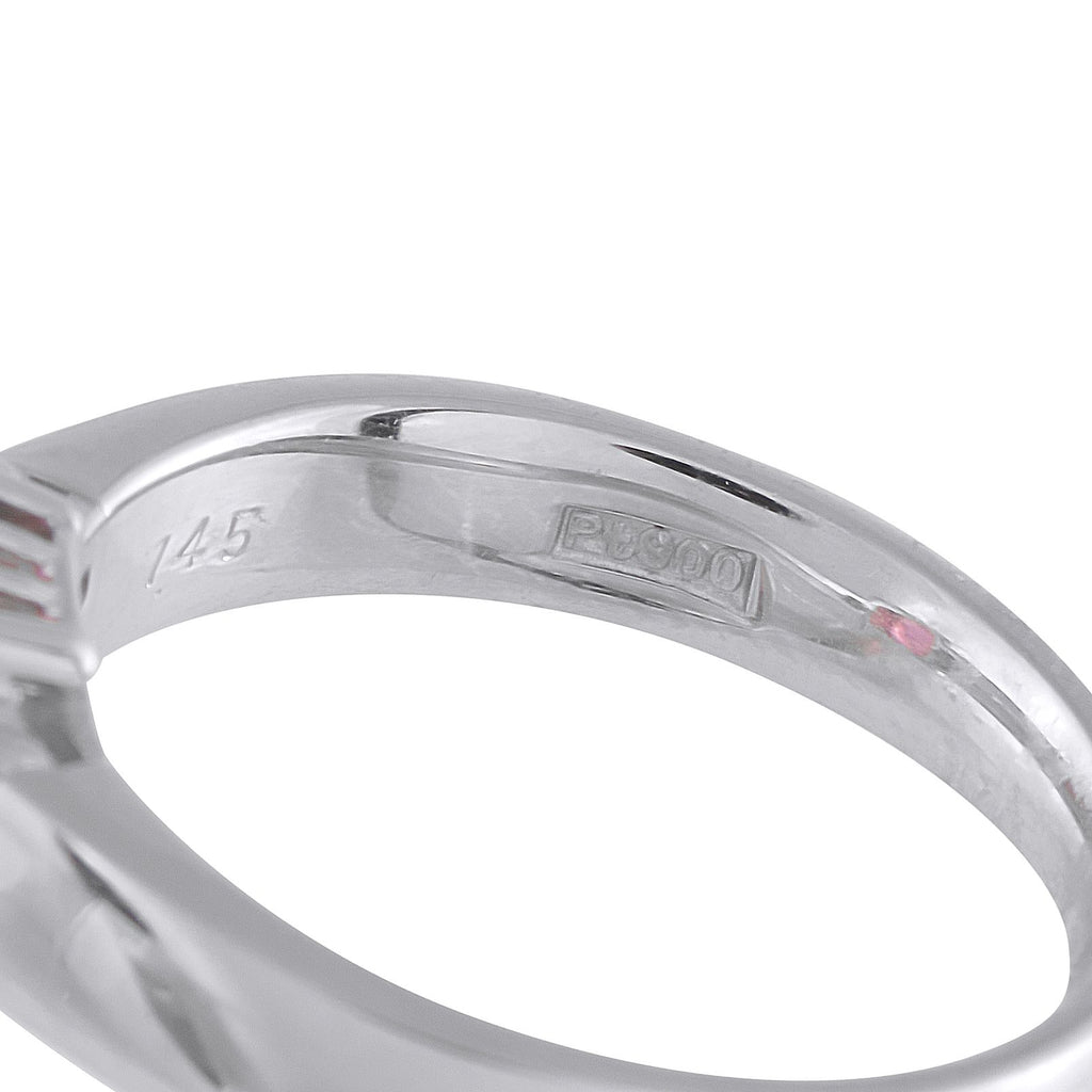 Exclusive Platinum 0.17ct Diamond and Ruby Three-Stone Ring