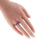 Exclusive Platinum 0.03ct Diamond and Ruby Ring