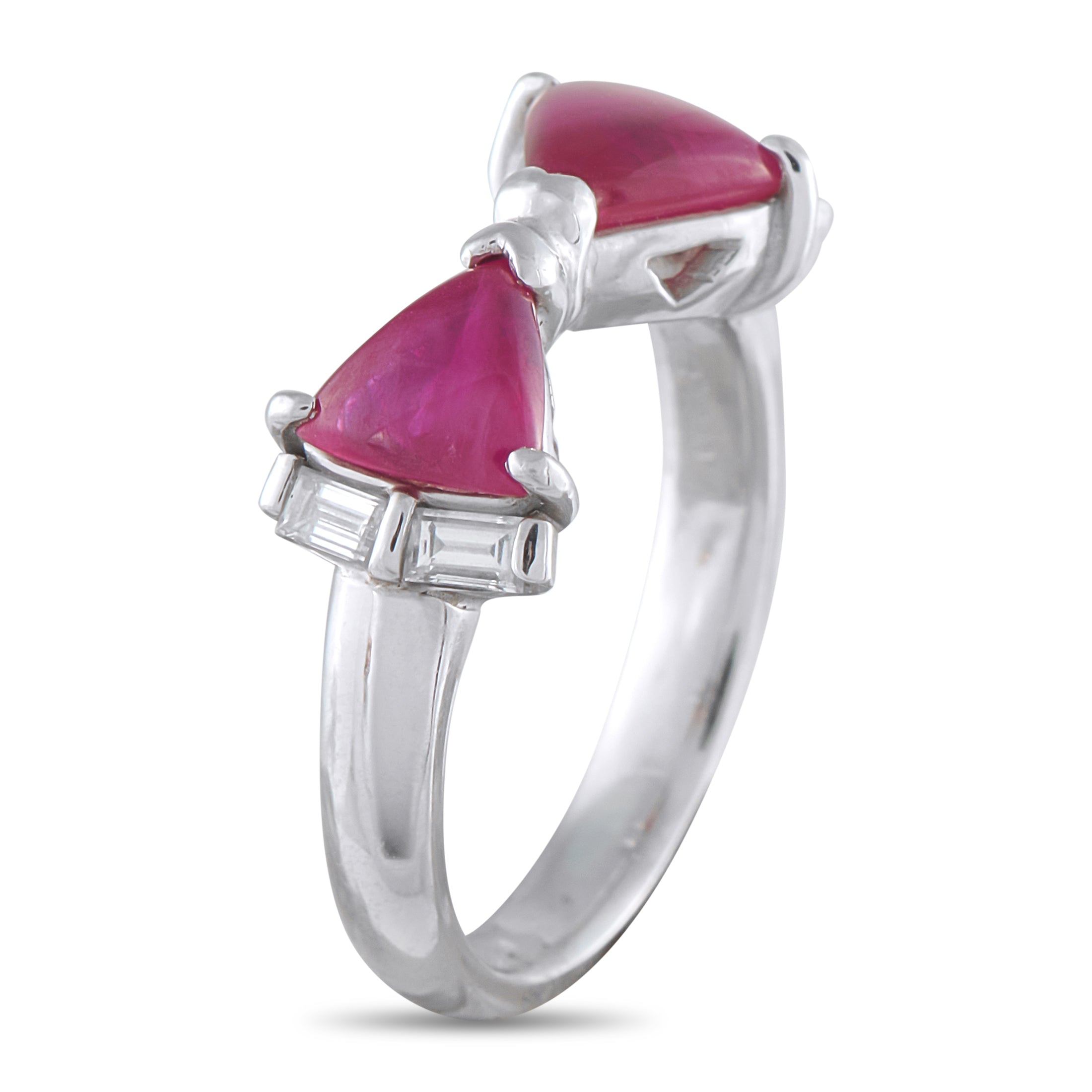 Platinum 0.33ct Diamond and Ruby Ring
