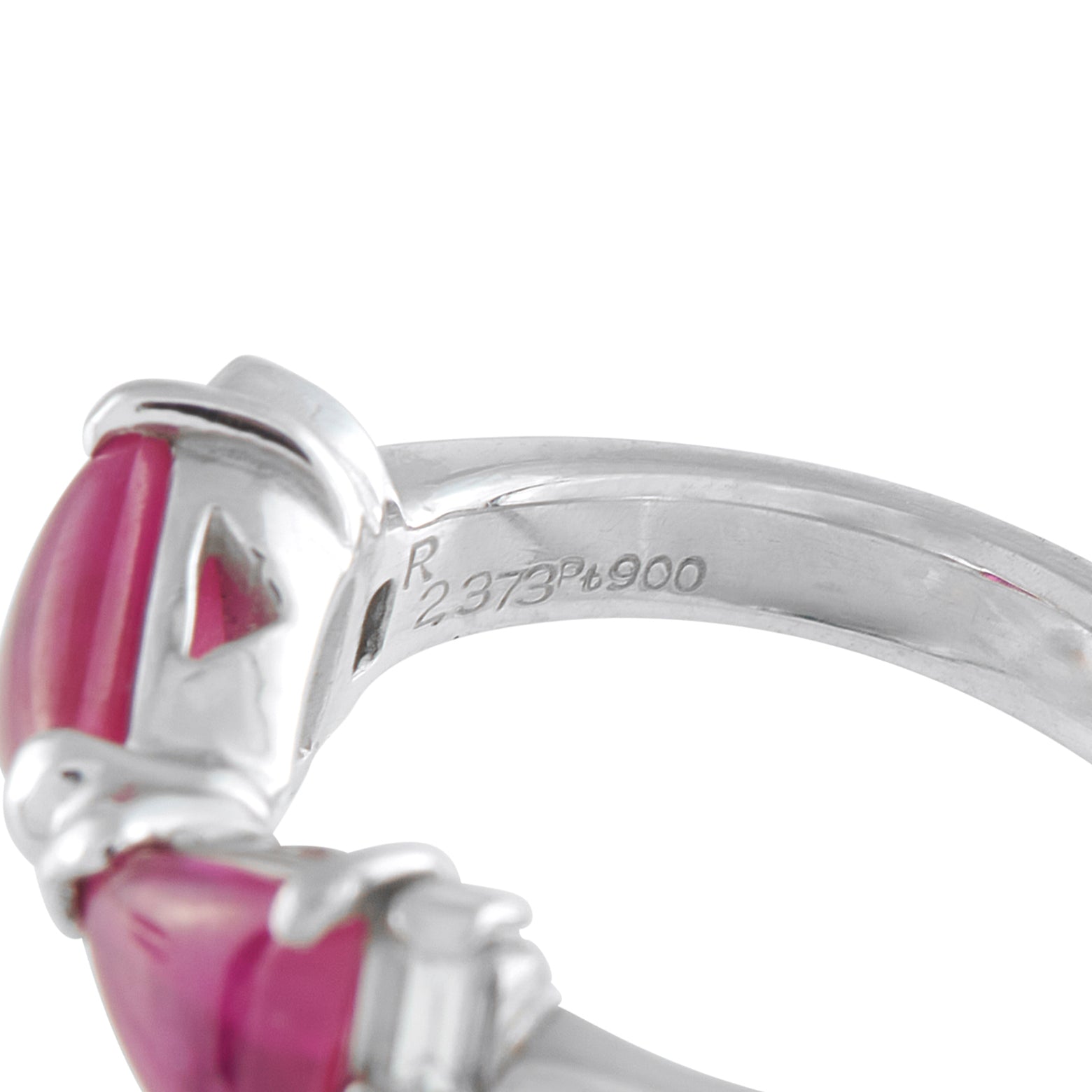 Platinum 0.33ct Diamond and Ruby Ring