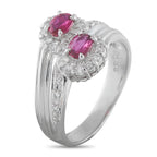 Platinum 0.27ct Diamond and Ruby Ring