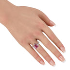 Platinum 1.20ct Diamond and Ruby Heart Ring