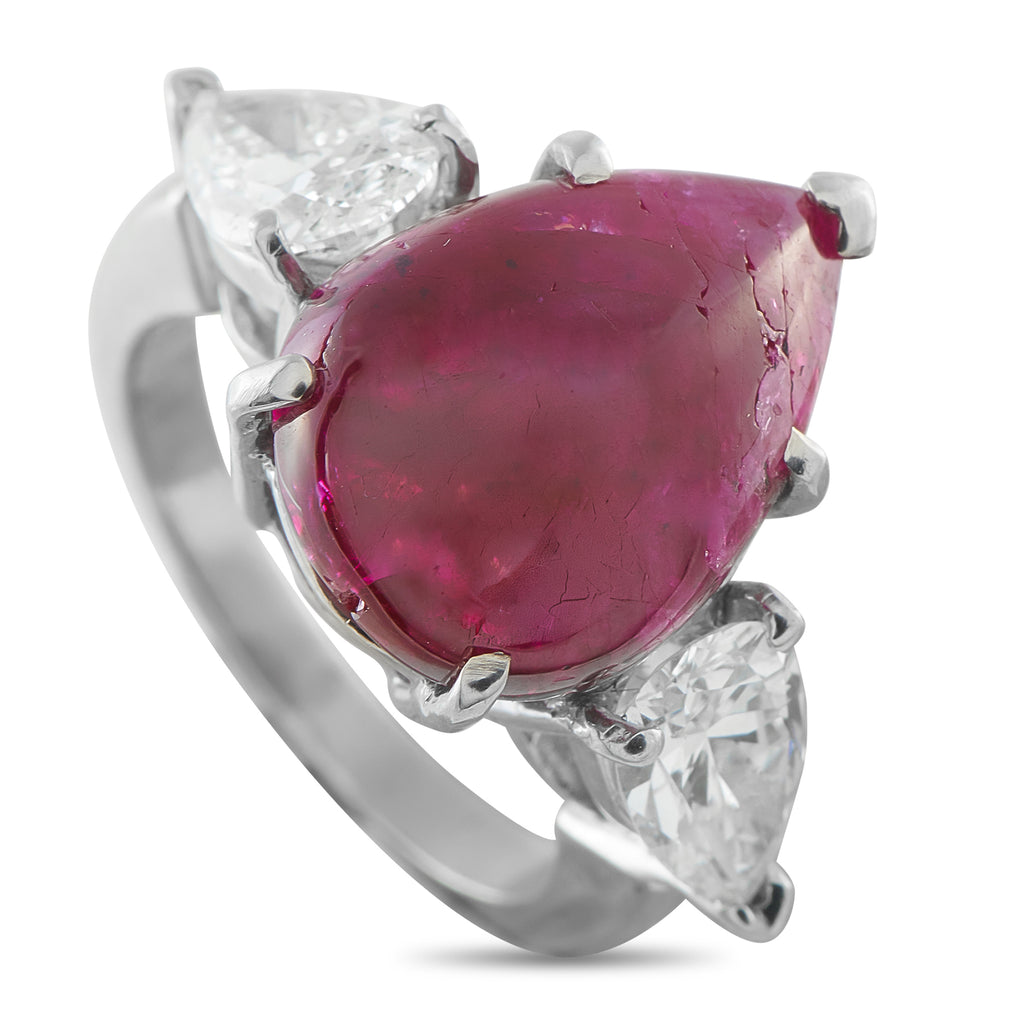 Platinum 1.85ct Diamond and Ruby Ring