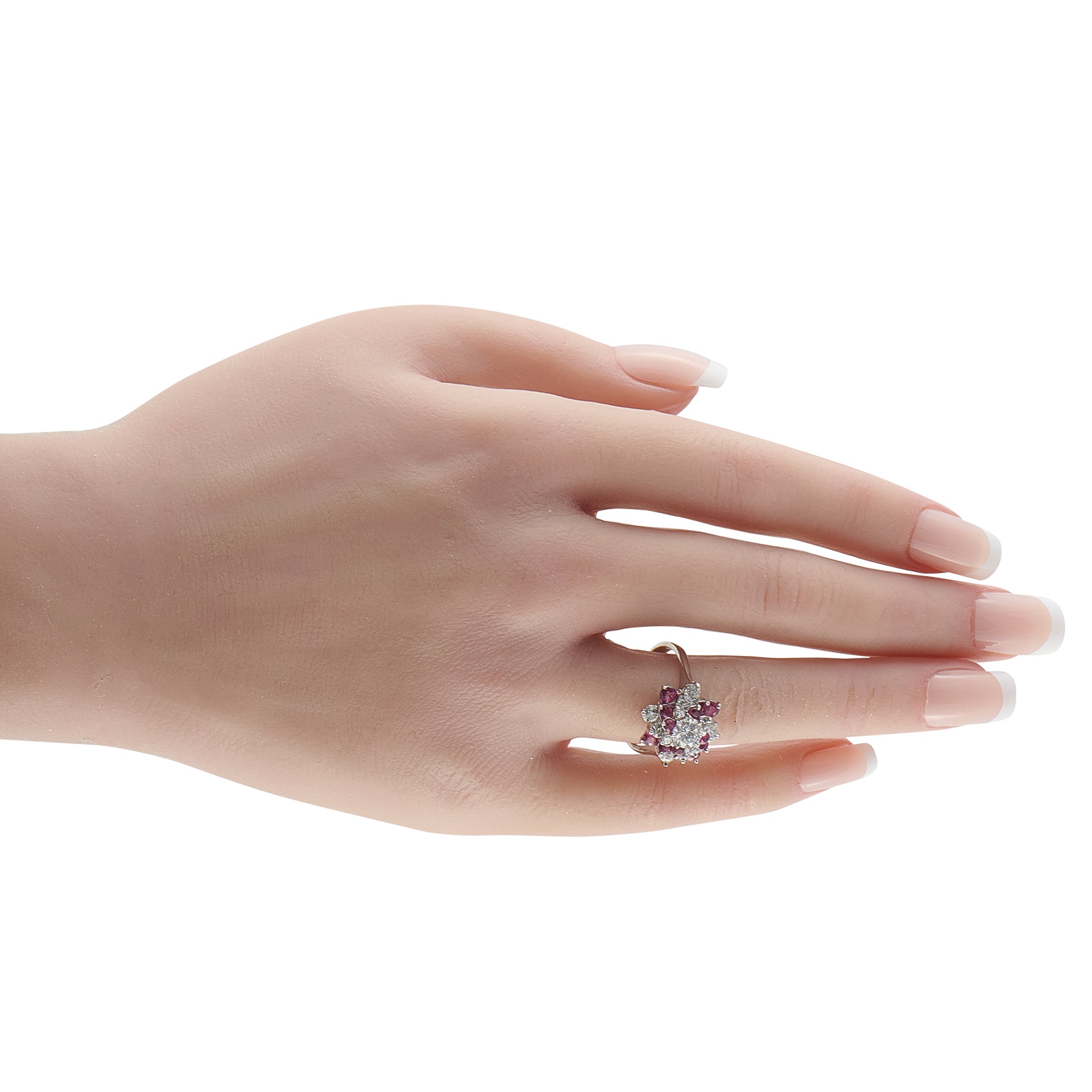 Platinum 1.08ct Diamond and Ruby Ring