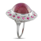Platinum 0.34ct Diamond and Ruby Ring