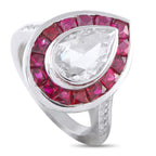 Platinum 1.37ct Diamond and Ruby Ring
