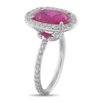 Platinum 0.65ct Diamond and No-Heat Burmese Ruby Ring