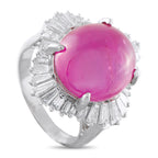 Platinum 2.90ct Diamond and Burma Ruby Ring
