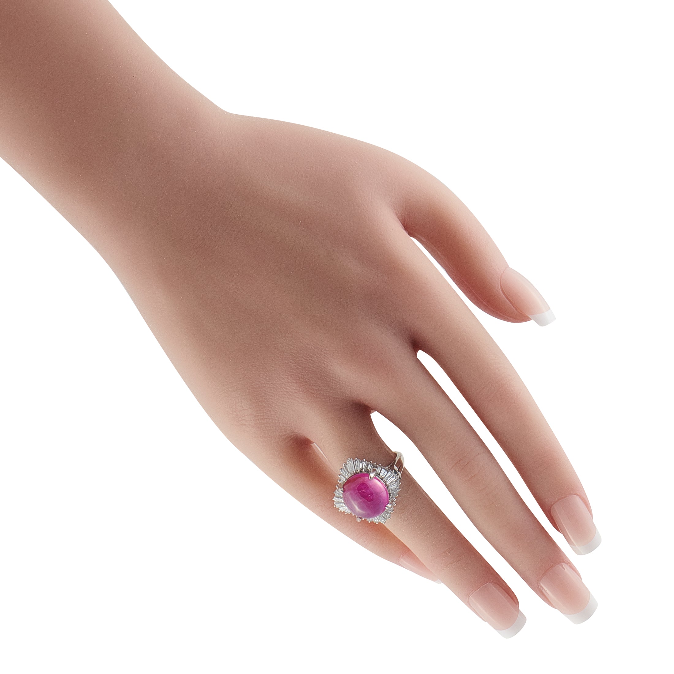 Platinum 2.90ct Diamond and Burma Ruby Ring