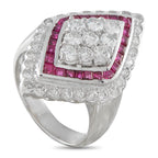 Platinum 1.21ct Diamond and Ruby Ring