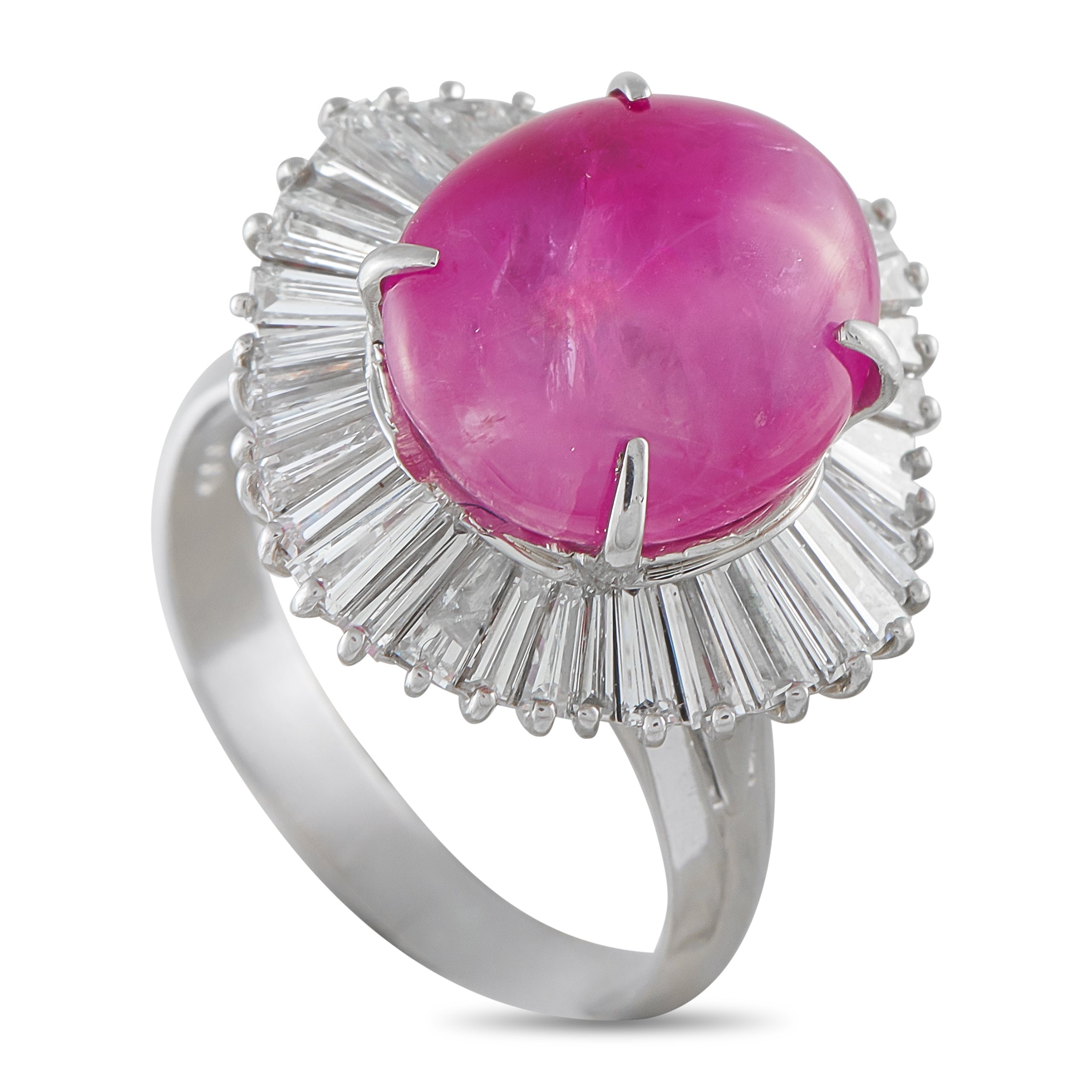 Platinum 1.70ct Diamond and Ruby Ring